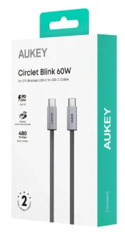כבל PD Type-C באורך 1 מטר דגם CB-DCC061 מבית AUKEY