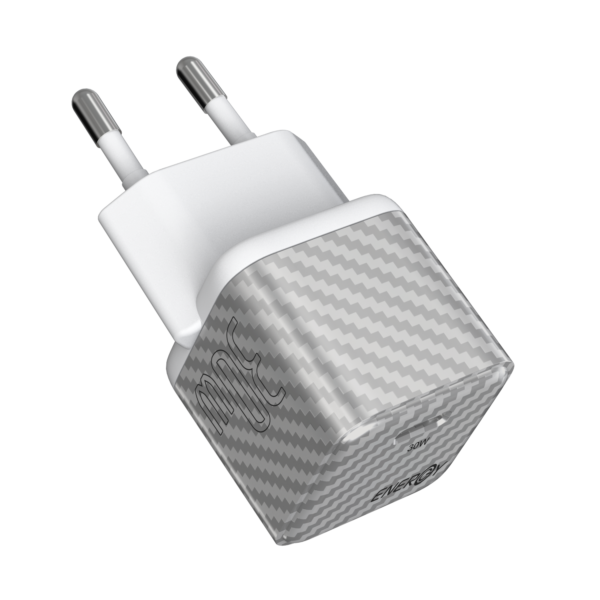 מטען בית ENERGY Carbon GaN Nano PD30W+C to C 1.5M כסף