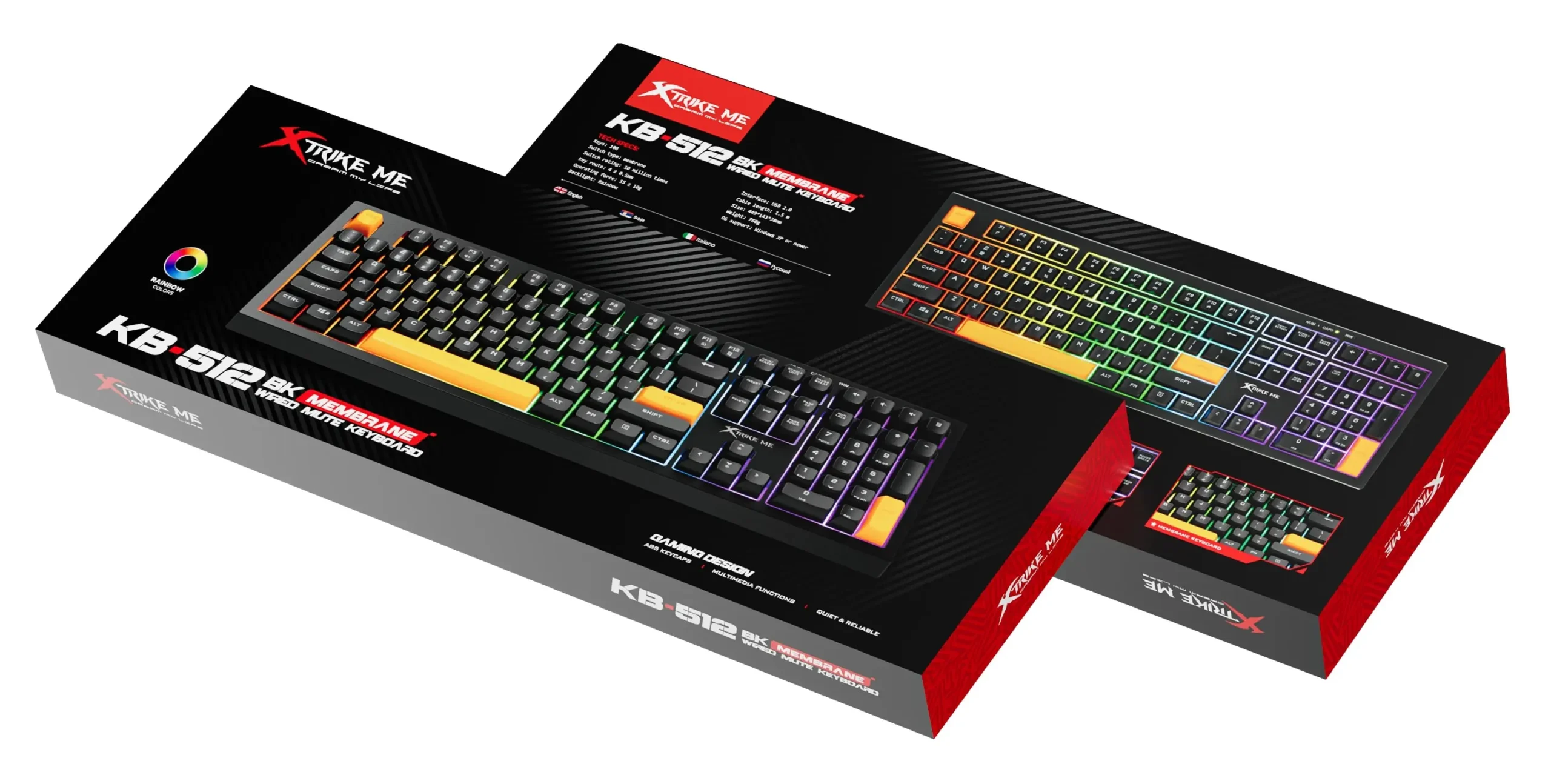 מקלדת גיימינג חוטית שקטה דגם KB-512 מבית XtrikeMe