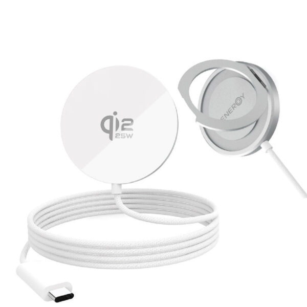 משטח טעינה מגנטי לבן ENERGY V28 25W Qi2.2 White